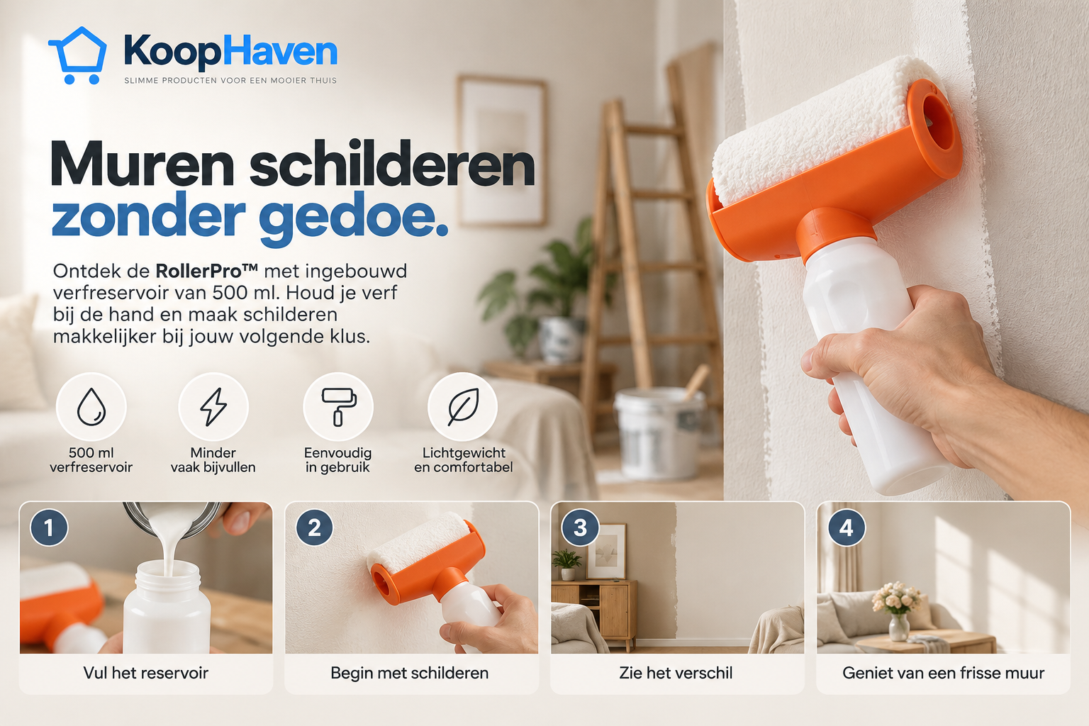 Muren schilderen zonder gedoe: ontdek de RollerPro™