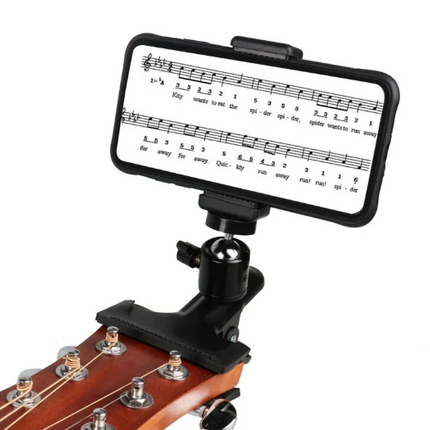 Gitaar Telefoonhouder Clip – Verstelbare Smartphone Mount voor Opnames & Live Streaming