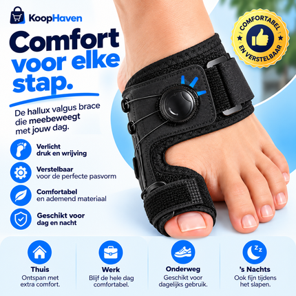 HalluxComfort™ – Verstelbare Hallux Valgus Brace.