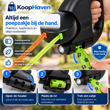 DuoLijn™ | Automatische Dubbele Hondenriem