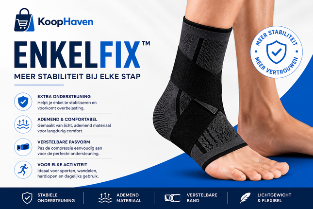 EnkelFix™ | Verstelbare Enkelbrace voor Extra Stabiliteit