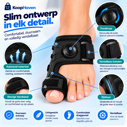 HalluxComfort™ – Verstelbare Hallux Valgus Brace.
