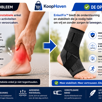 EnkelFix™ | Verstelbare Enkelbrace voor Extra Stabiliteit