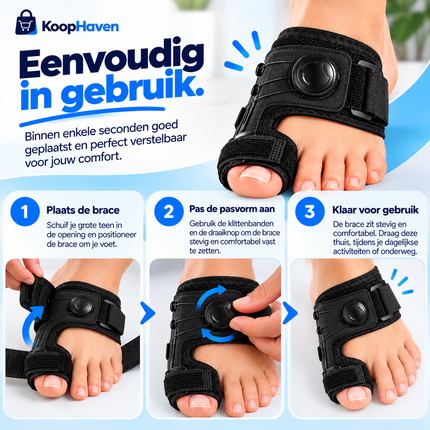 HalluxComfort™ – Verstelbare Hallux Valgus Brace.