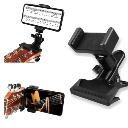 Gitaar Telefoonhouder Clip – Verstelbare Smartphone Mount voor Opnames & Live Streaming